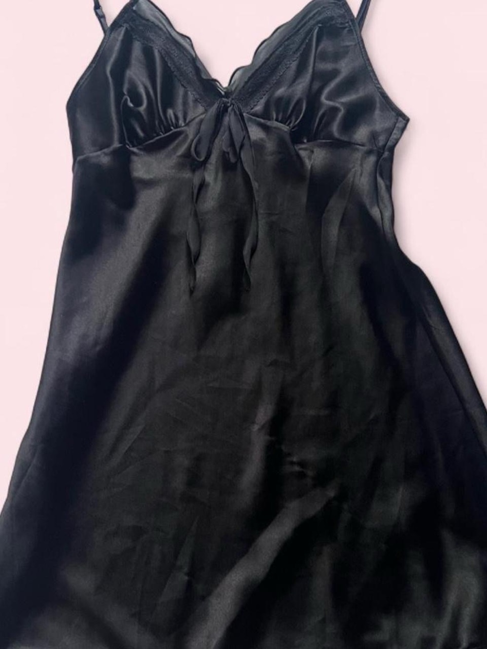 Victoria's Secret Black Satin Slip Mini Dress